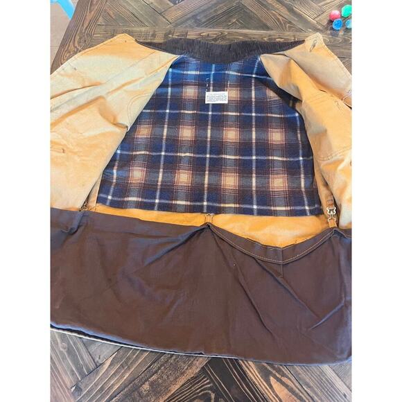 Duck Hunting Fishing Outdoor Canvas Jacket Barn Corduroy Collar Measurements - Picture 8 of 13